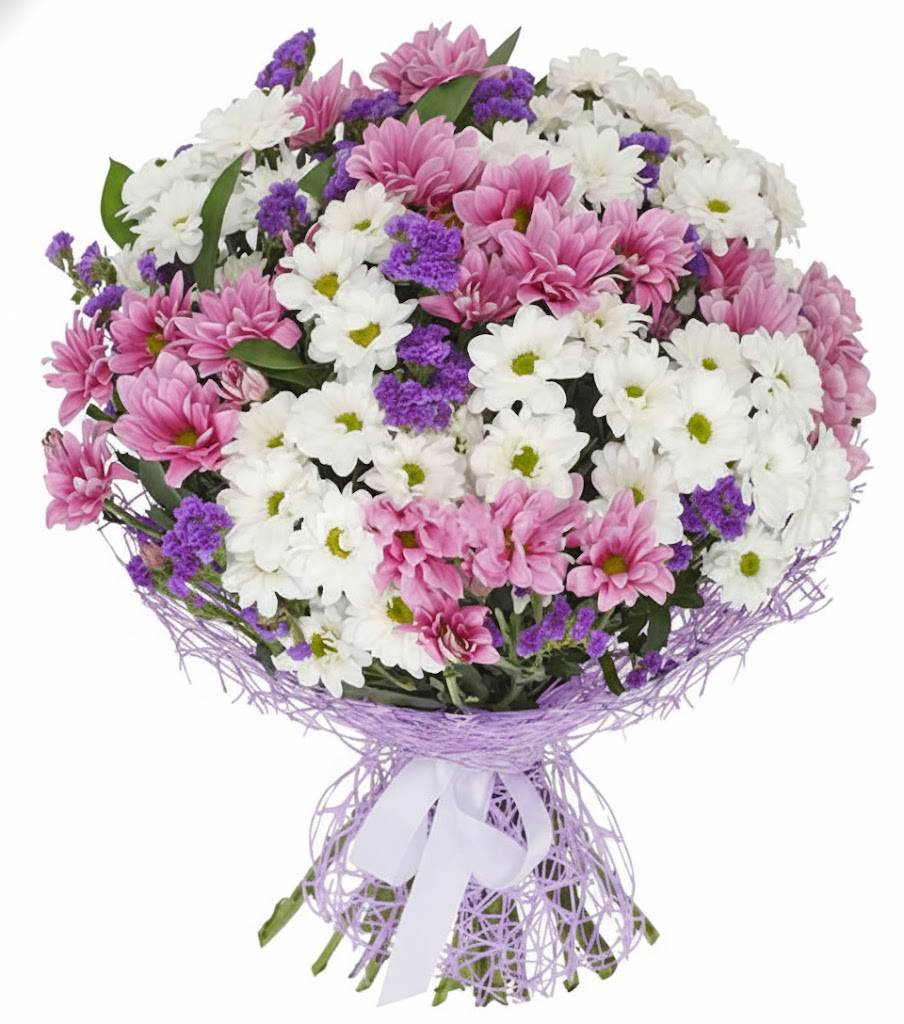 Pink and White daisy bouquet