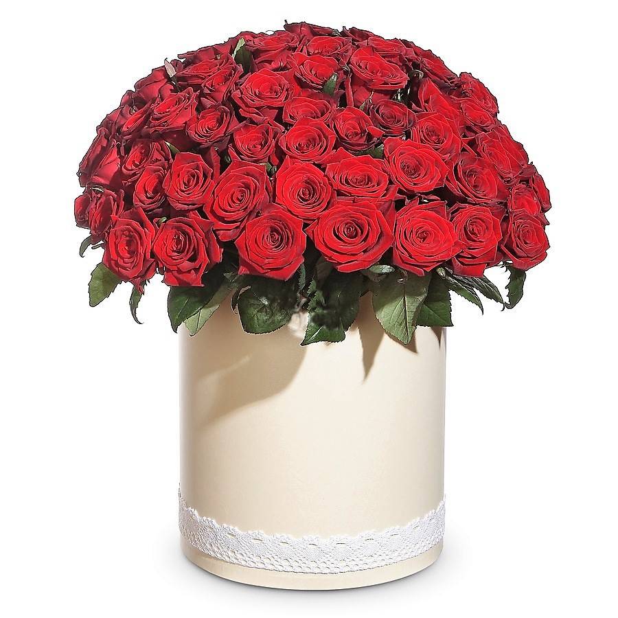 51 Red Roses in Box
