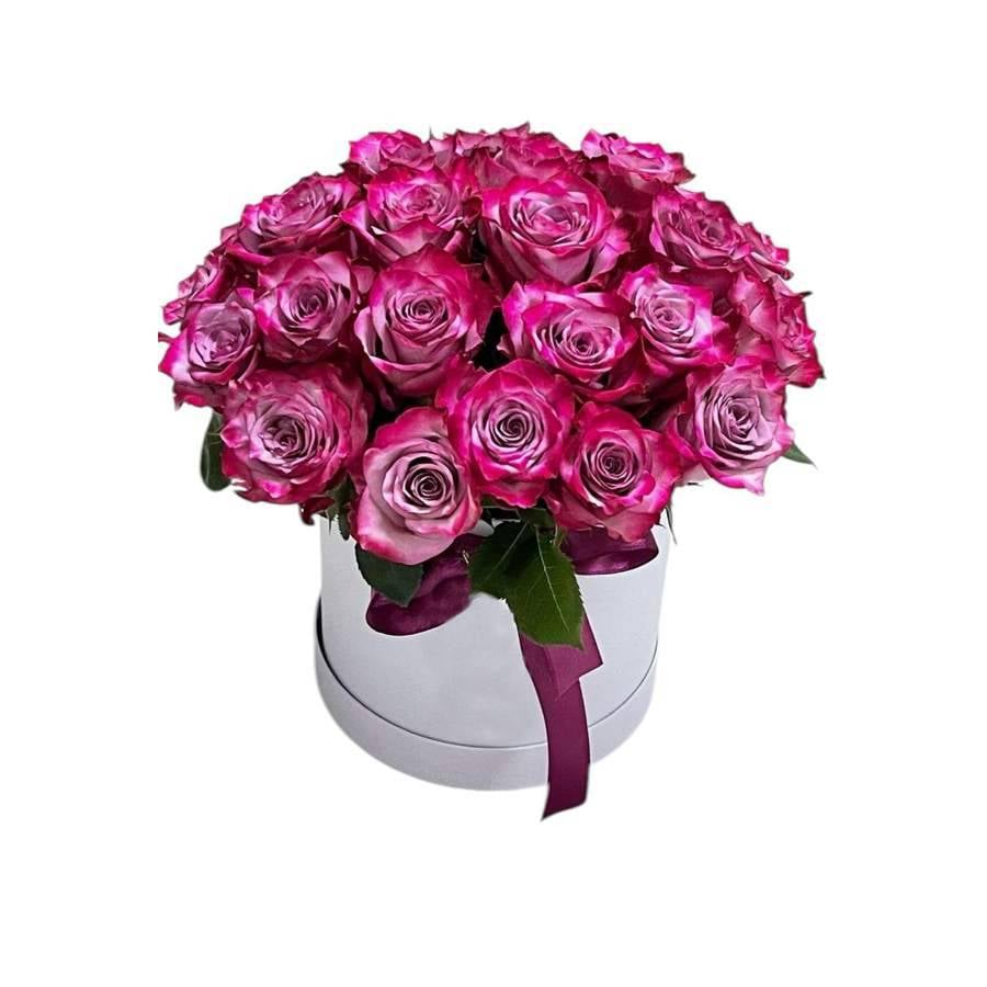 21 Purple Roses in Box