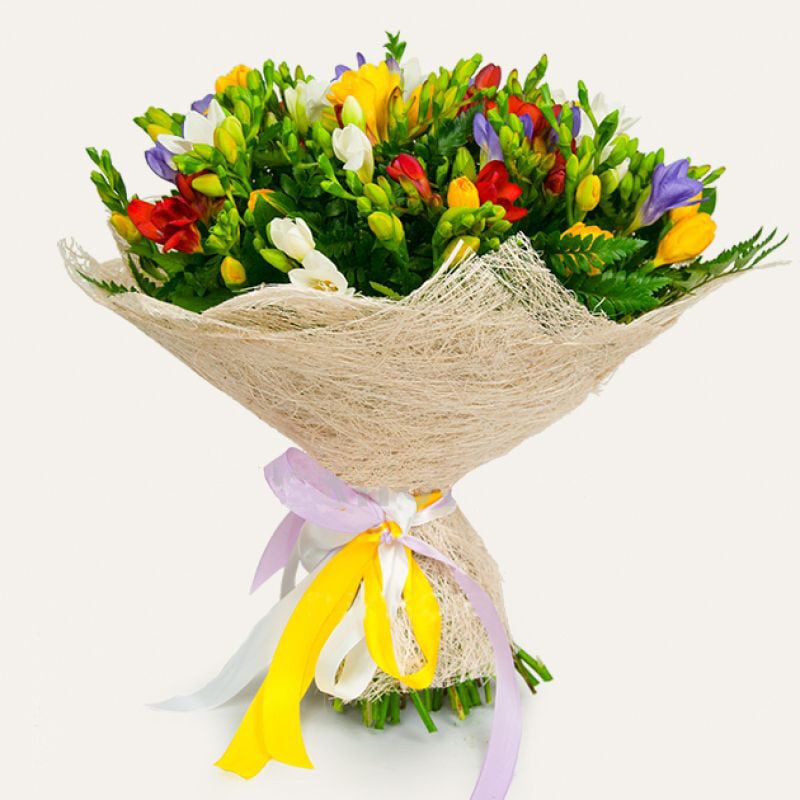 Colorful freesia bouquet