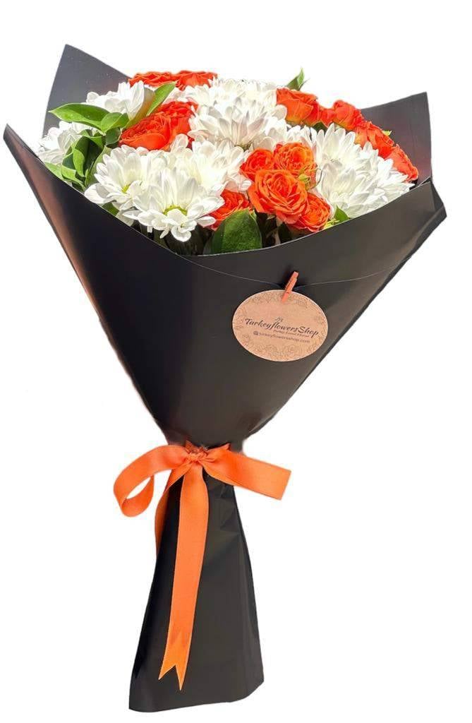 Daisy and Orange roses