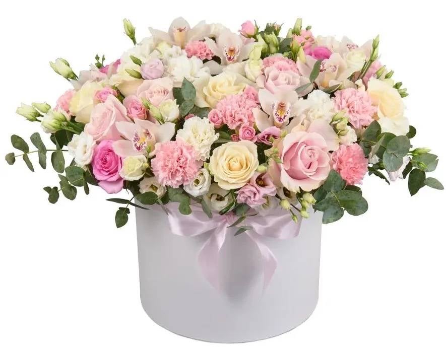 Orchids and pastel flowers