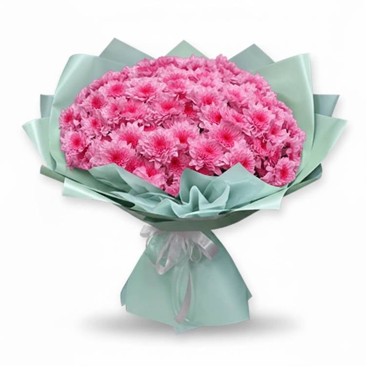 15-Stem Pink Chrysanthemum Bouquet