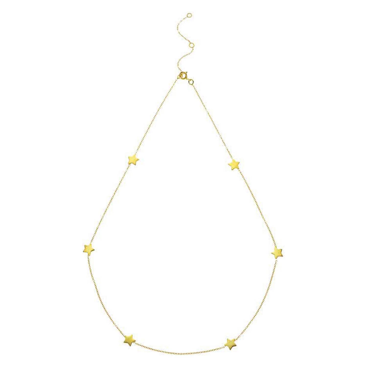 9kt Gold Star Cluster Necklace