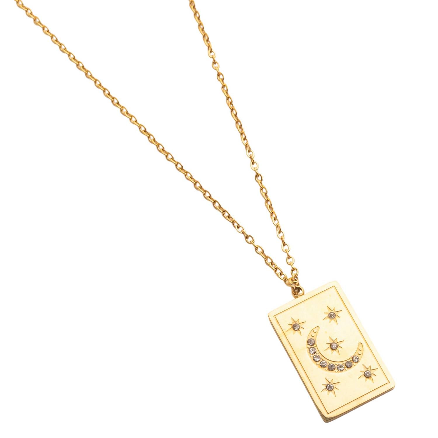 Moon Tag Pendant Necklace