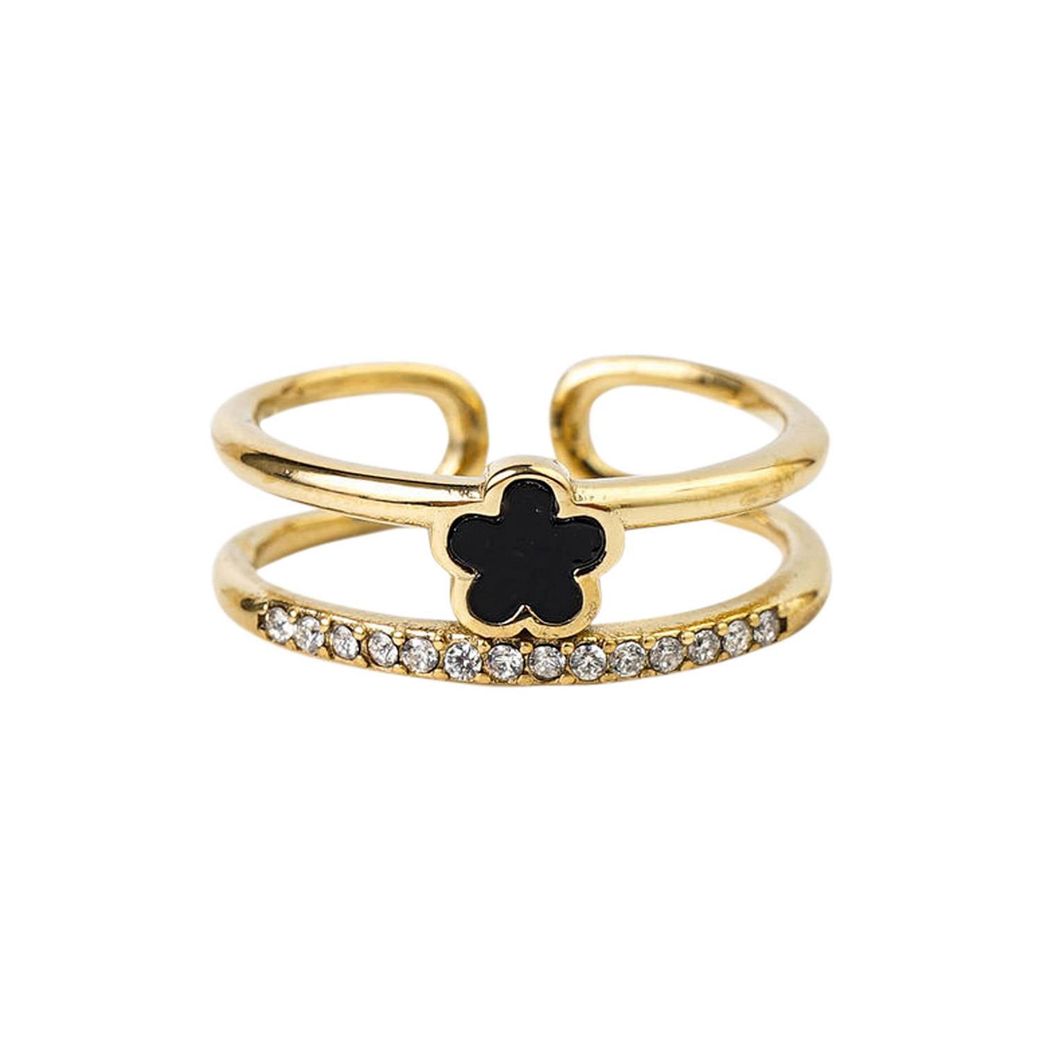 Double Layer Clover Ring