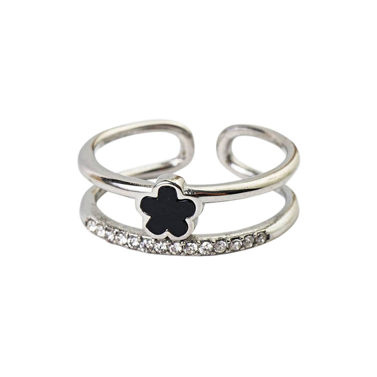 Double Layer Clover Ring