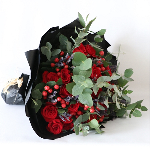 Round Roses And Berries Bouquet