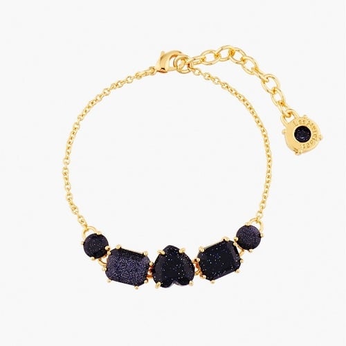 DEEP SPARKLING BLUE 5 STONES LA DIAMANTINE THIN BRACELET