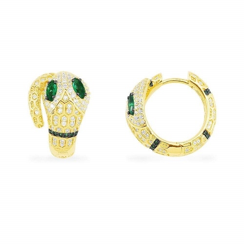 SERPENT HOOP EARRINGS - YELLOW SILVER