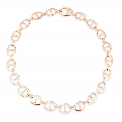CHAÃŽNE MAILLE MARINE NECKLACE - PINK SILVER