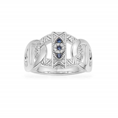LUCKY EYE MAILLE MARINE RING - WHITE SILVER