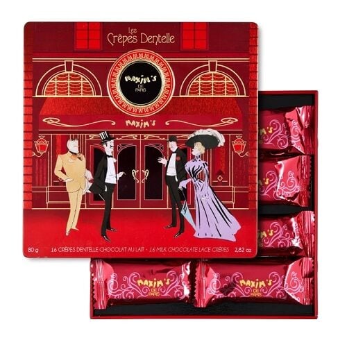 MAXIM'S 16 LACE CREPES IN TIN - MILK CHOCOLATE