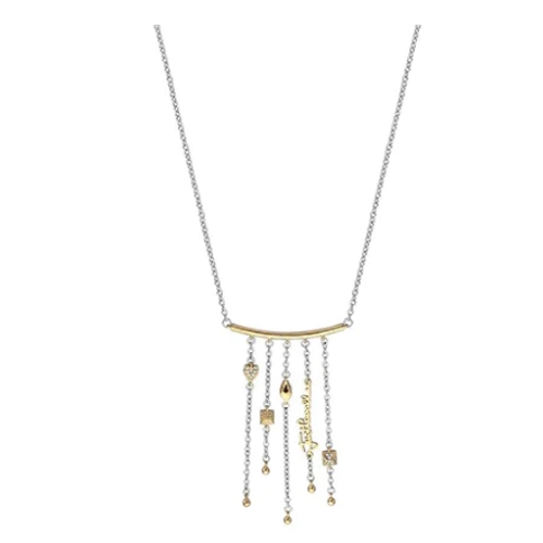 JUST CAVALLI SILVER DANGLING NECKLACE