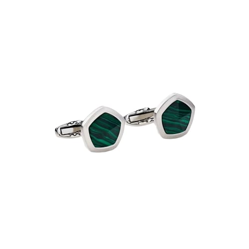 SILVER POLYGON CUFFLINKS