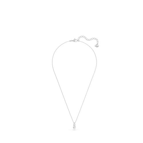 ATTRACT NECKLACE, WHITE, RHODIUM PLATED