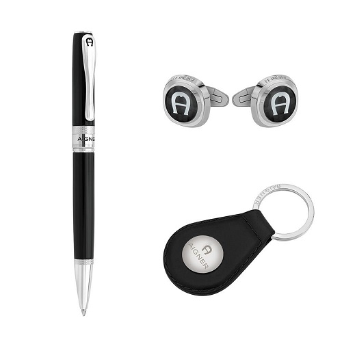 AIGNER SET PEN + CUFFLINK + KEY HOLDER