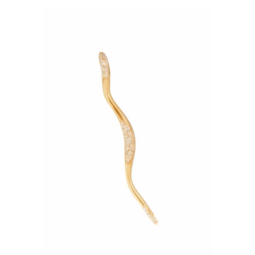 FEMININE WAVES GOLD PAVE EARRING