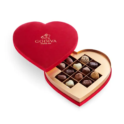 12 PCS RED VELVET HEART CHOCOLATES BOX