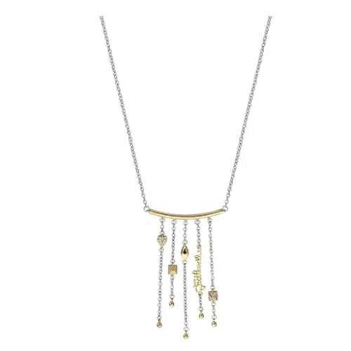 JUST CAVALLI SILVER DANGLING NECKLACE