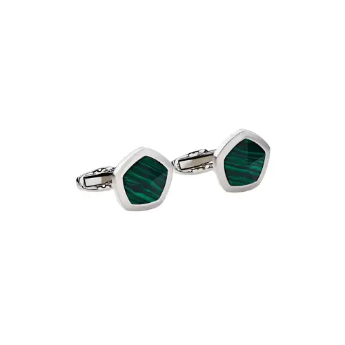 SILVER POLYGON CUFFLINKS