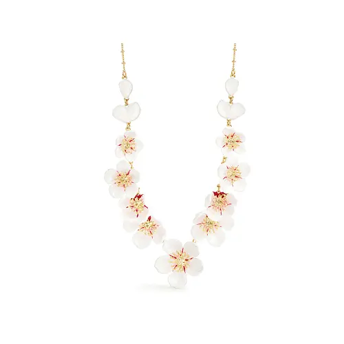 WHITE CHERRY BLOSSOM NECKLACE