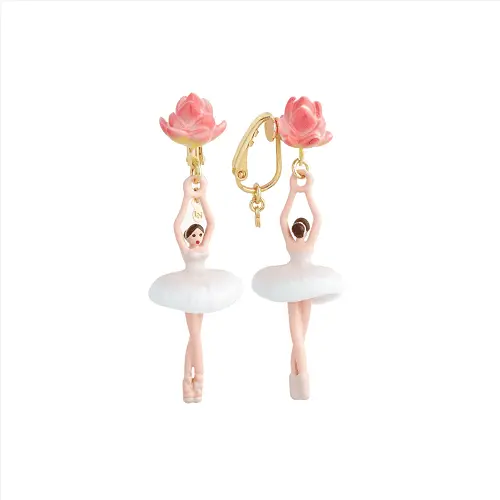 BALLERINAS EARRINGS WITH LOTUS FLOWER