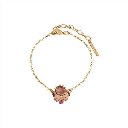 BUTTERFLY & ROUND STONE BRACELET