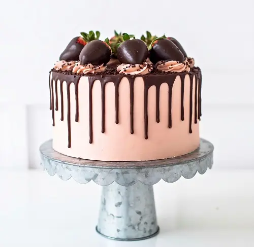 STRAWBERRY DARK CHOCOLATE CAKE