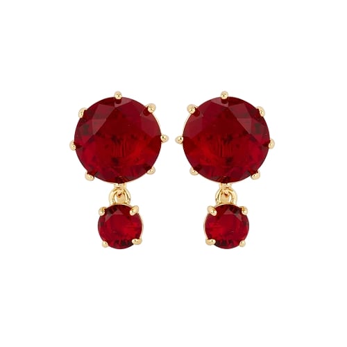 RED GARNET DIAMANTINE EARRINGS