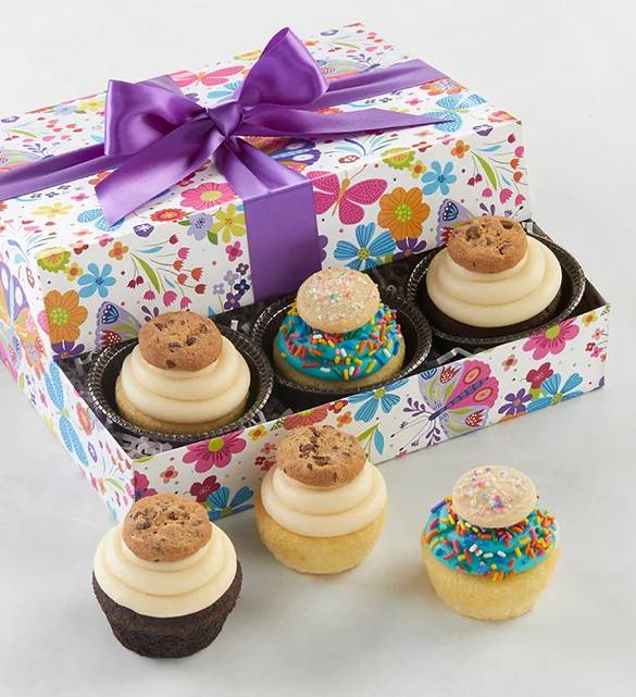 Buttercream-Frosted Spring Assorted Cupcakes - 6 cupcakes