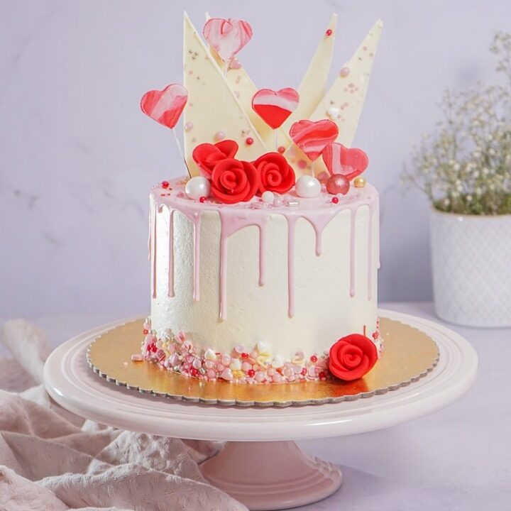 Sprinkles And Roses Chocolate Cake
