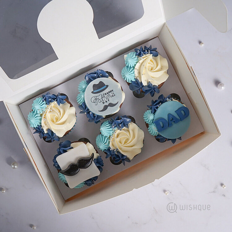 Father's Day Chocolate Cupcake Box of 6