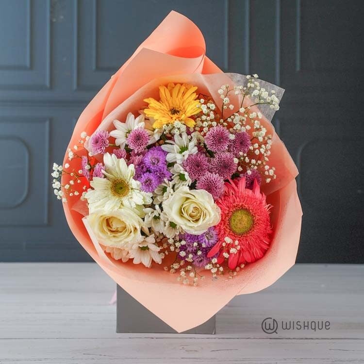 Rainbow Splash Floral Flower Bouquet