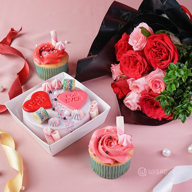 Fresh Rose Sugar Strap Bento Gift Set