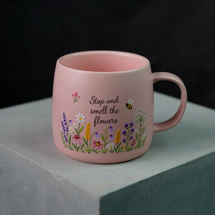 Stop and Smell The Flowers Large Porcelain Mug