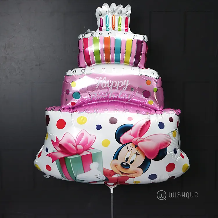 Minnie’s Birthday Cake Pink Color Foil Balloon