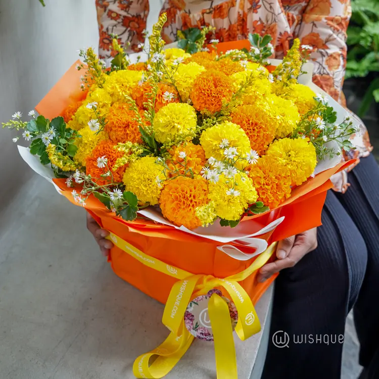 Golden Wishes Marigold Bouquet