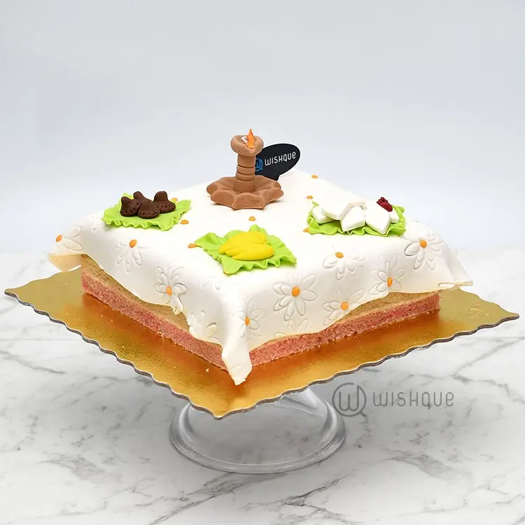 Grandma's Avurudu Table Ribbon Cake