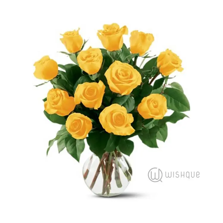 12 Yellow Roses