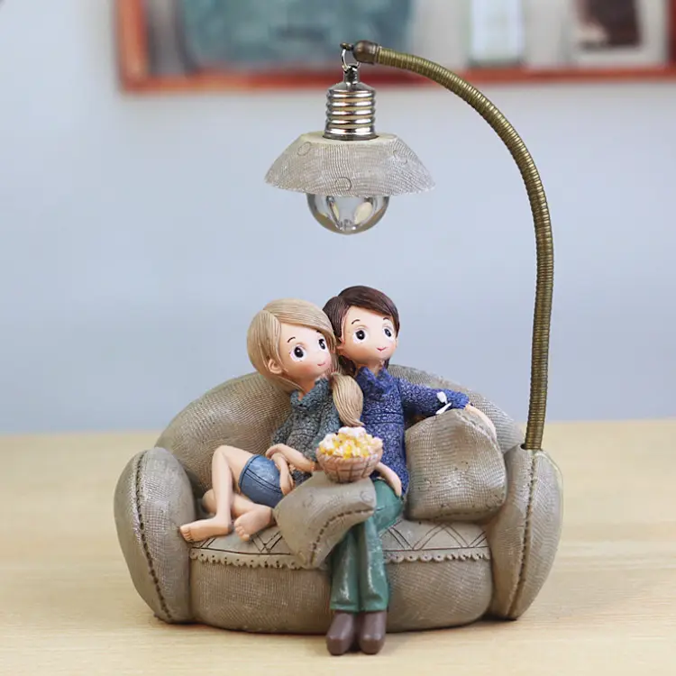 Movie Night Couple Ornament with Night Light