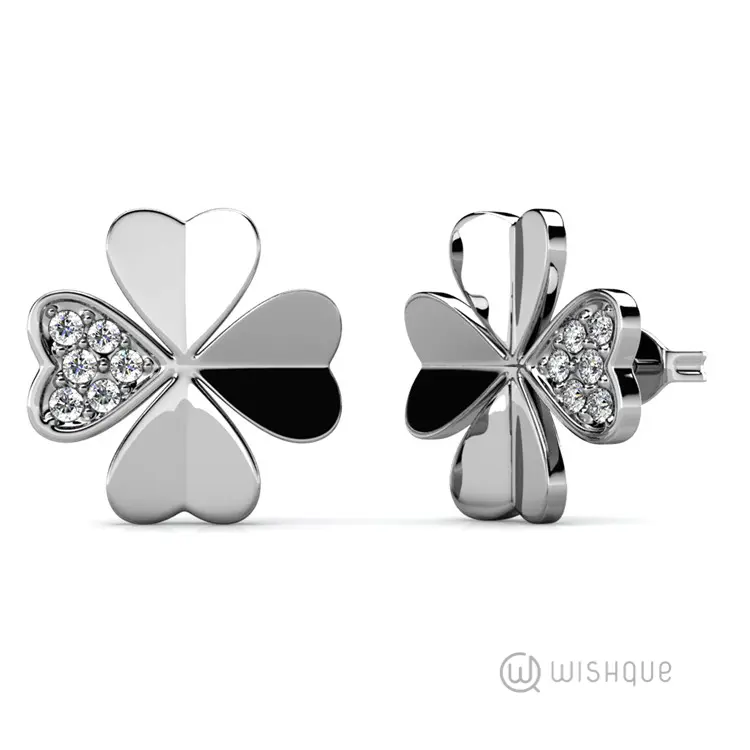 Eternal Flower Earrings with Cloe Crystals White-Gold Plated