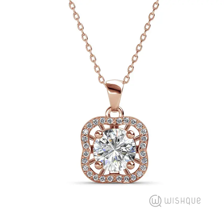 Royal Pledge Pendant With Cloe Crystals Rose-Gold Plated