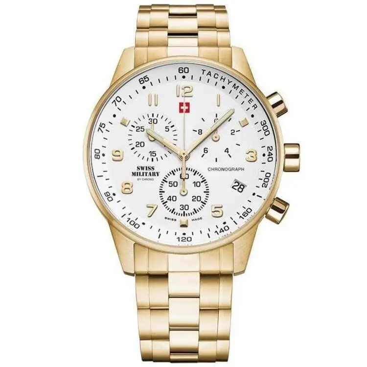Swiss Military Gold Stainless Steel Men's Watch SM34012.03