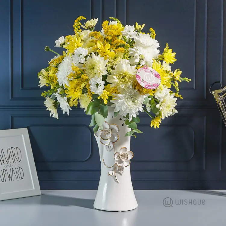 Sunshine Coast Chrysanthemum Ceramic Vase Arrangement