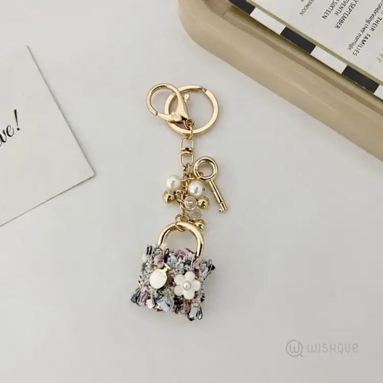 Key Shape Keyring Key Chain - Pink