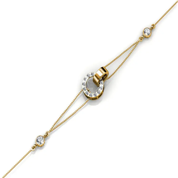 Stud Bracelet With Cloe Crystals Gold Plated