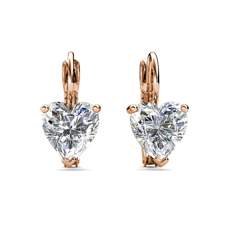 Everlasting Heart Hoop Earrings With Cloe Crystals Rose-Gold Plated