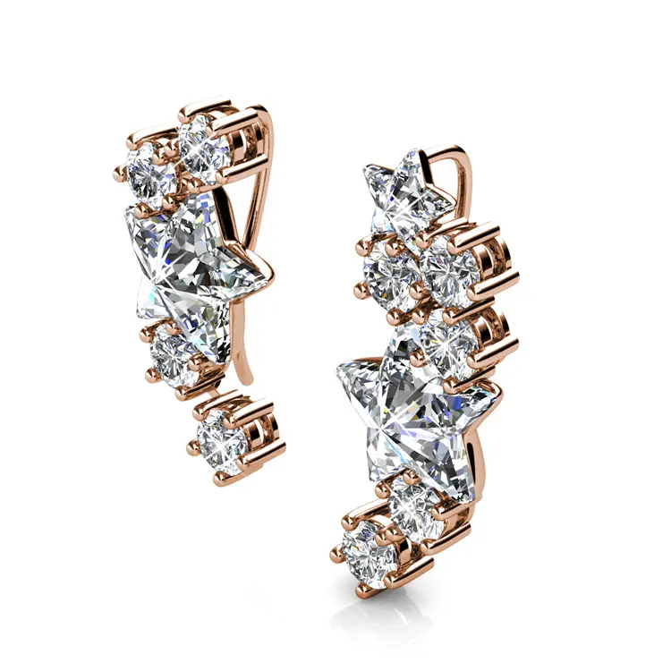 Garland Star Earrings With Cloe Crystals Rose-Gold Plated
