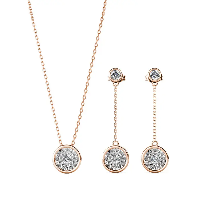 Brighton Pendant And Earrings Set With Cloe Crystals Rose-Gold Plated
